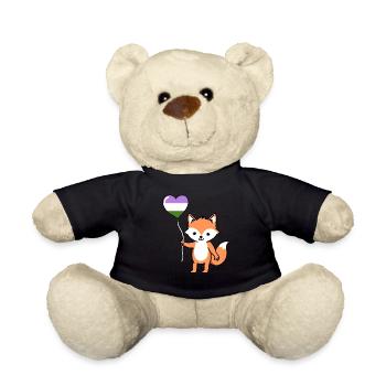 Fuchs Herzballon Genderqueer Pride - Teddy - Schwarz - Vorne