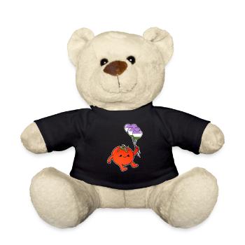 Tomato Balloon Genderqueer Pride - Teddy Bear - black - Front