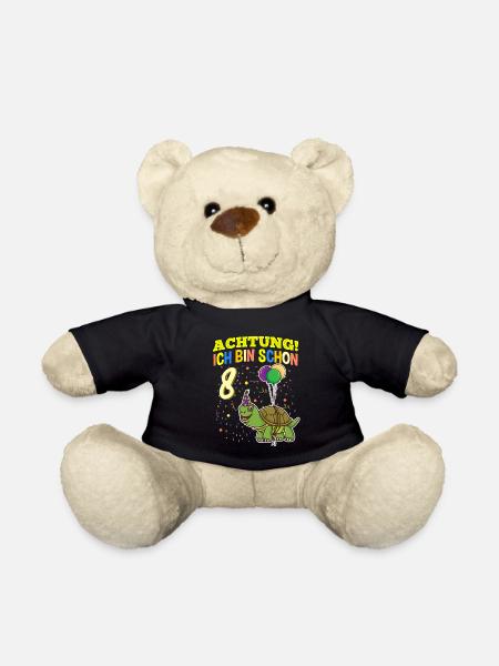 Achtung Ich Bin Schon 8 Geburtstag Schildkröte - Teddy - Schwarz