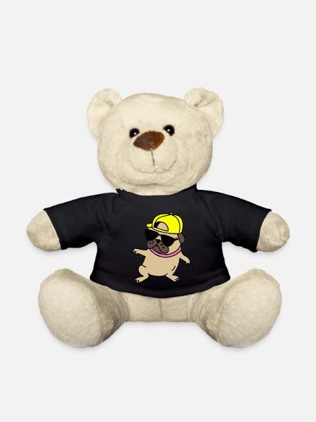 Rapper Pug Dog Puppy - Teddy Bear - black