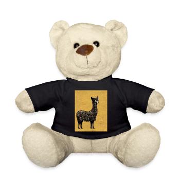 Lama Gemälde Gold - Teddy - Schwarz - Vorne