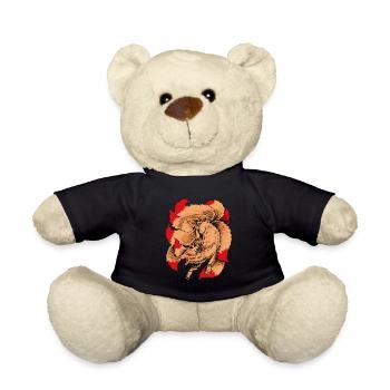Japanische Yokai Figur Kitsune - Teddy - Schwarz - Vorne