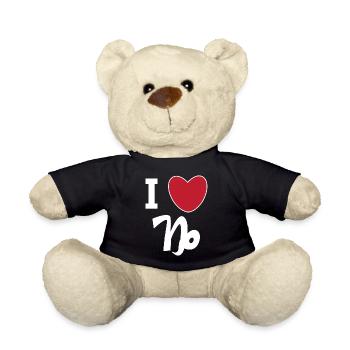 Steinbock Herz Statement Astrologie Aberglaube - Teddy - Schwarz - Vorne