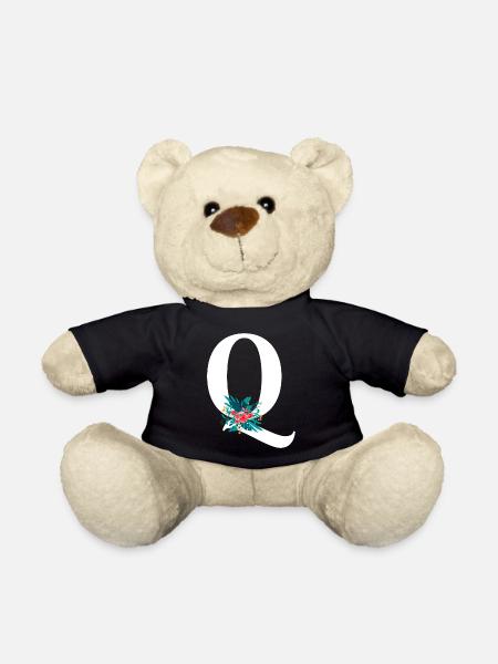 Buchstabe Q geblüht - Teddy - Schwarz