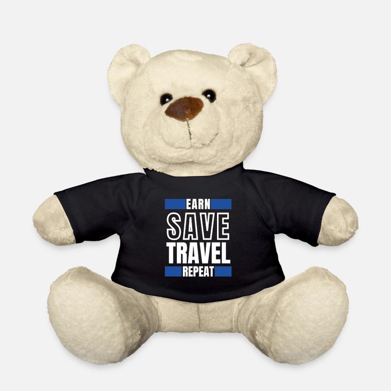 Earn save travel repeat - Teddy Bear - black