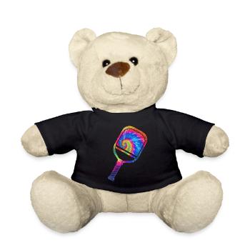 Pickleball Paddle Tie Dye Rétro - Nounours - noir - Devant