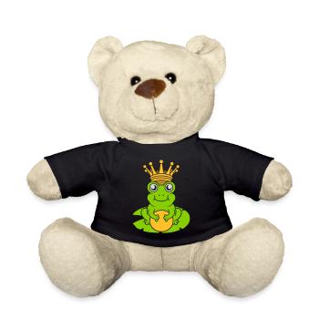 Verzauberter Froschkönig sitzt Seerose - Teddy - Schwarz - Vorne
