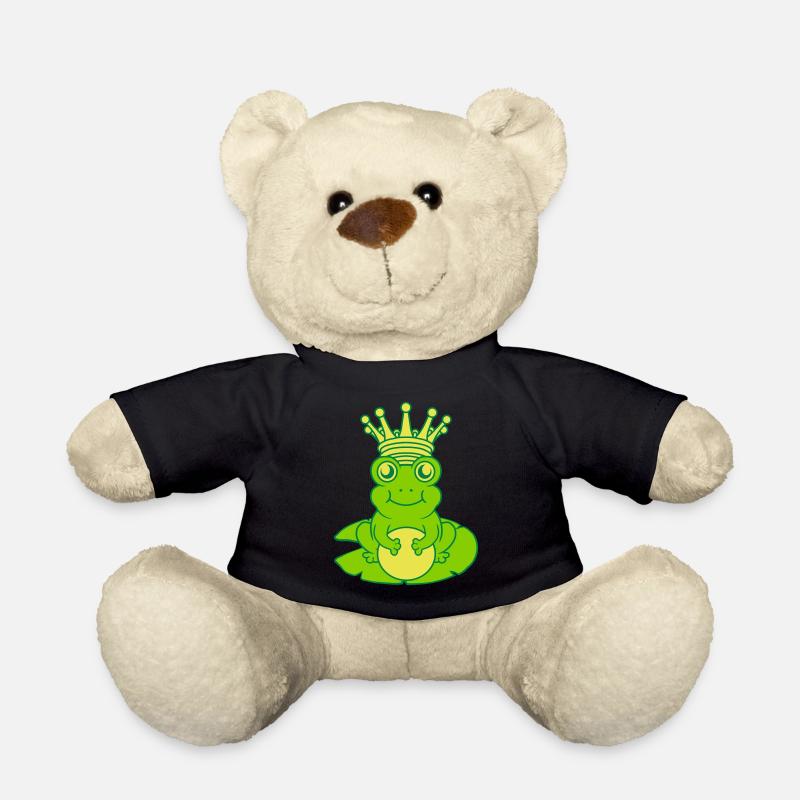 Froschkönig sitzt Seerose Seeblatt - Teddy - Schwarz