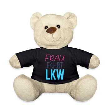 Frau fährt LKW - Teddy - Schwarz - Vorne