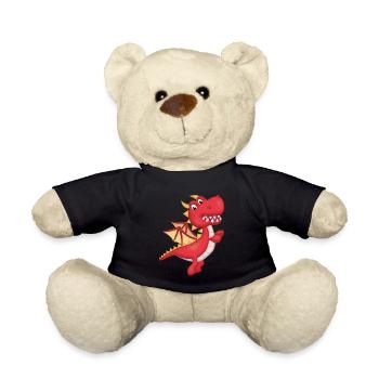 Cleverer kleiner roter Drache - Teddy - Schwarz - Vorne