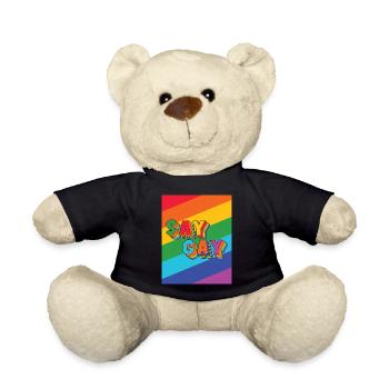 LBGT Flag Gay Pride Human Vintage Rainbow - Teddy - Schwarz - Vorne