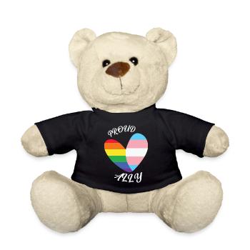 LBGT Flag Gay Pride Human Vintage Arc-en-ciel - Nounours - noir - Devant