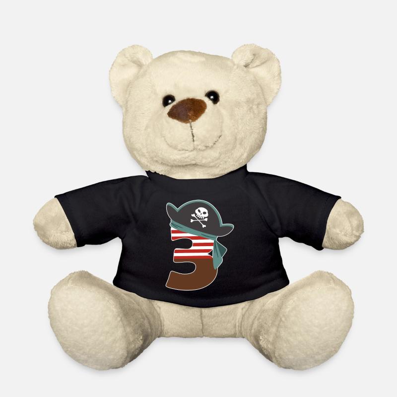 Ich bin Drei 3 / Pirat Geburtstag Party Geschenk - Teddy - Schwarz