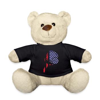 Pickleball Paddle American Flag - Teddy Bear - black - Front