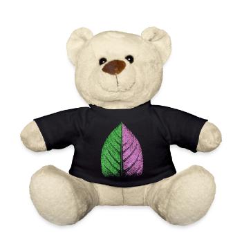 Blatt Grün/ Violett - Farben Natur Design - Teddy - Schwarz - Vorne