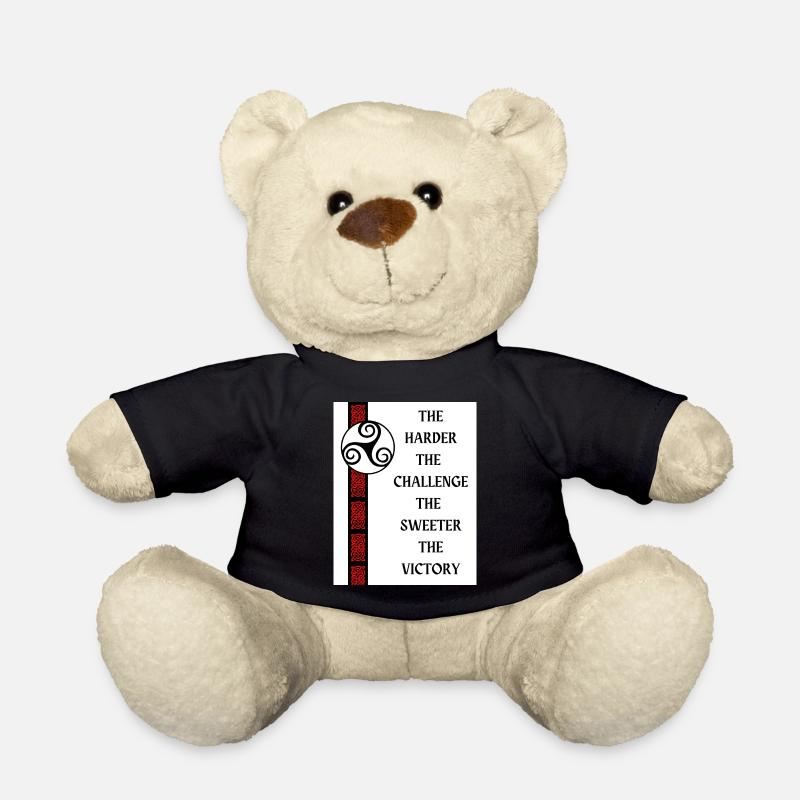 Plus le défi est difficile, plus la victoire est douce. - Nounours - noir