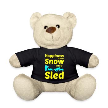 Husky Sledding Sled Dog Racing Alaskan Racers - Teddy Bear - black - Front