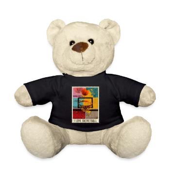 Basketball Basketball Player Basket Sport Stamp Colorful - Teddy Bear - black - Front