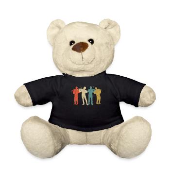 Violin Violinist Retro Vintage - Teddy Bear - black - Front