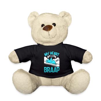 My heart goes BRAAP - Schneemobil - Teddy - Schwarz - Vorne