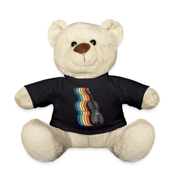 Violin Violinist Retro Vintage - Teddy Bear - black - Front