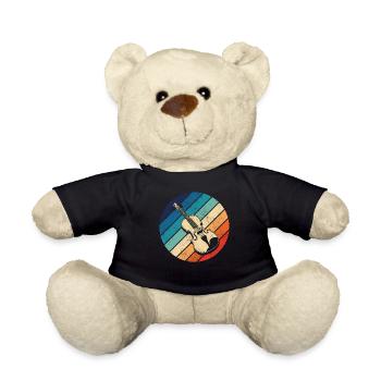 Violin Violinist Retro Vintage - Teddy Bear - black - Front