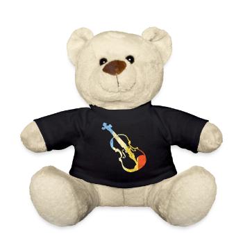 Violin Violinist Retro Vintage - Teddy Bear - black - Front