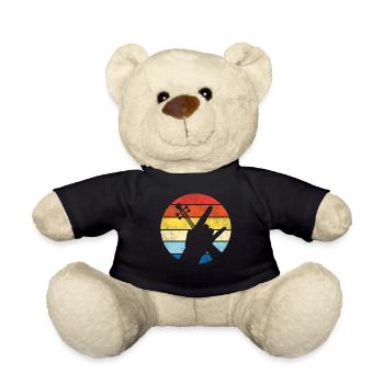 Violin Violinist Retro Vintage - Teddy Bear - black - Front