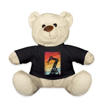 Robot Robotics Engineer Retro - Teddy Bear - black - Front