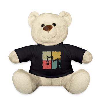 Robot Robotics Engineer Retro - Teddy Bear - black - Front