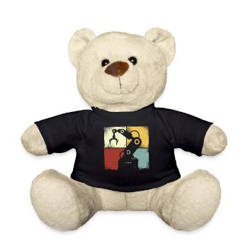 Robot Robotics Engineer Retro - Teddy Bear - black - Front