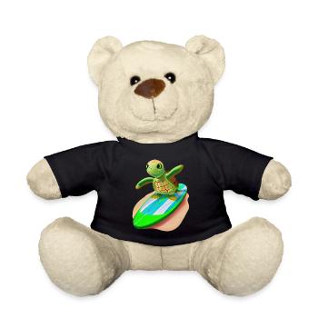Surfing turtle - Teddy Bear - black - Front