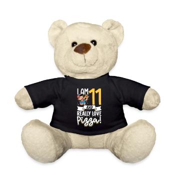 J’ai 11 ans - Boys Pizza - Nounours - noir - Devant