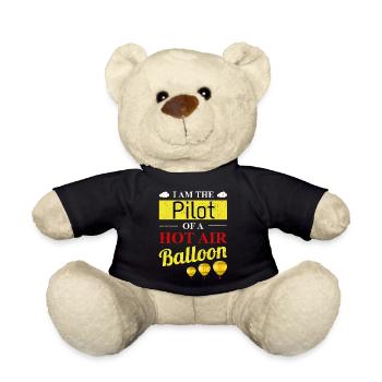 Hot Air Ballooning Hopper Balloon Pilot Balloonist - Teddy Bear - black - Front