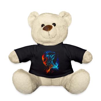Cool Retro Futuristic Alien Fire and Water - Teddy Bear - black - Front
