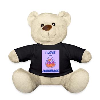 I LOVE,JARDINAGE,PRINTEMPS,HUMOUR,RETRAITE - Nounours - noir - Devant