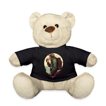 Wanderer mit Bier in den Bergen - Teddy - Schwarz - Vorne