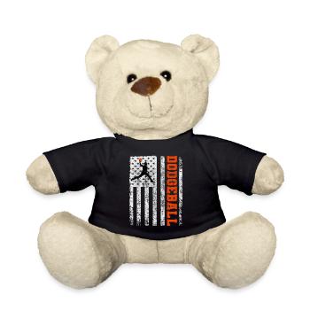 American Flag Dodgeball Player Coach Team Sports - Teddy Bear - black - Front