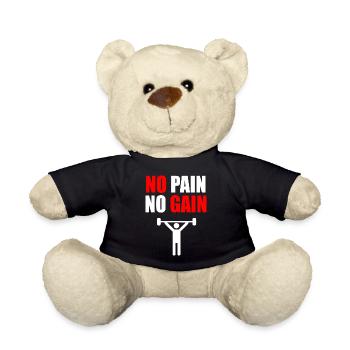 Pas de douleur pas de gain de gymnase citation - Nounours - noir - Devant
