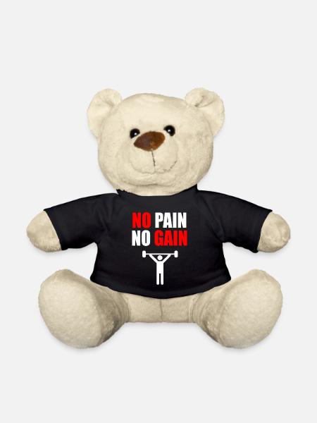 No pain no gain gym quote - Teddy Bear - black