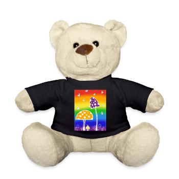 Mushrooms in the rain - Teddy Bear - black - Front