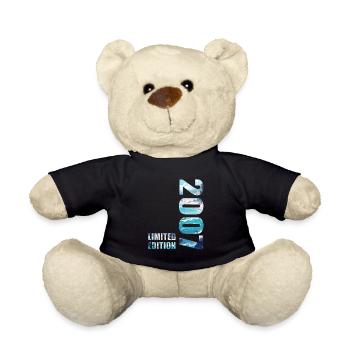 2007. Limited Edition T-Shirt Geburtstags Idee - Teddy - Schwarz - Vorne
