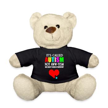 Logo du cœur de l’autisme - Nounours - noir - Devant