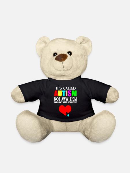 Autism heart logo - Teddy Bear - black