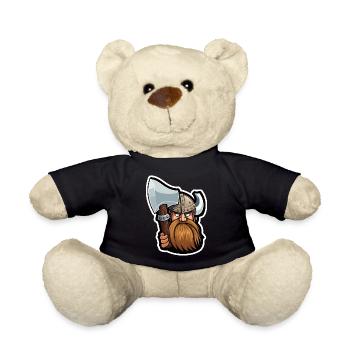 Olaf, der Kühne: Cartoon-Wikinger Olaf - Teddy - Schwarz - Vorne