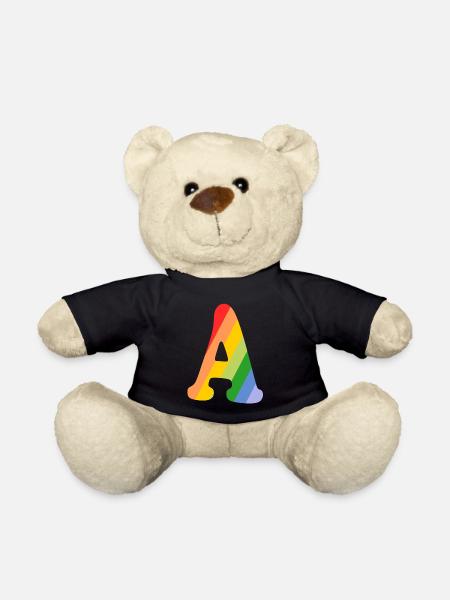 Buchstabe A Regenbogen - Teddy - Schwarz