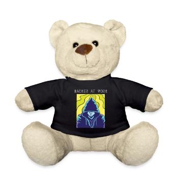 Hacker at work - Teddy Bear - black - Front
