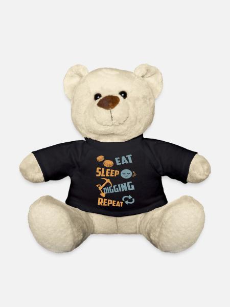 Eating, sleeping, digging, repeating - Teddy Bear - black