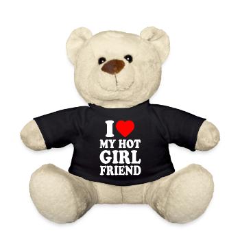i love my hot girlfriend - Nounours - noir - Devant