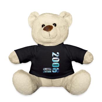 2008 Limited Edition T-Shirt Geburtstags Idee - Teddy - Schwarz - Vorne
